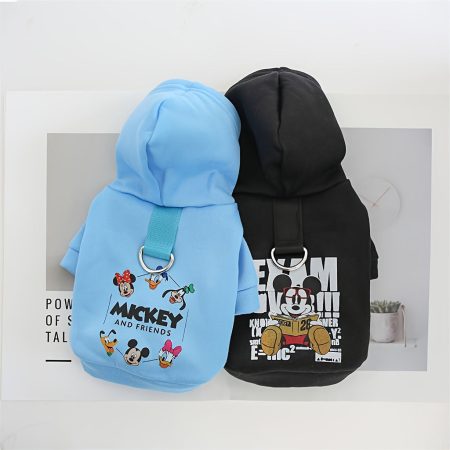 [Cozy Sweatshirt] 3pcs Set Cozy Hooded Sweatshirt | Featuring Cartoon Themes of Mickey, Minnie, Donald Duck, Daisy Duck, Pluto, And Goofy, Perfect for Small Dogs, Ideal for Outdoor Play During The Chilly Autumn And Winter Months