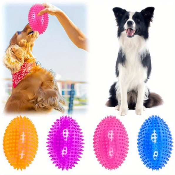 4pcs Rubber Dog Ball Toy, Elasticity Dog Chew Toy, Squeaky Dog Toys, Durable Washable Dog Toys, Interactive Pet Toy, Pet Supplies Accessories, Used for Chewing and Grinding Training, Suitable for Medium-sized Dogs
